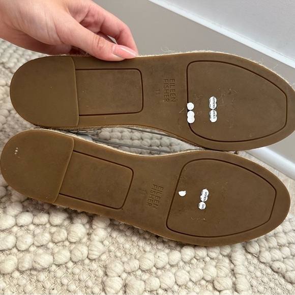 New Eileen Fisher Lee D'Orsay Leather Espadrille Flats, Cream  11 - Picture 4 of 9